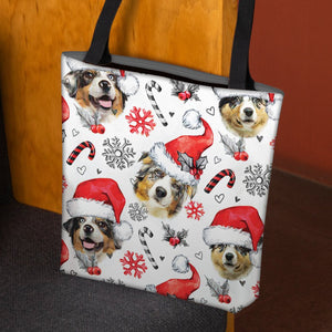 Australian Shepherd Merry Christmas Tote Bag