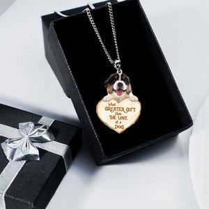 Australian Shepherd 2 -What Greater Gift Than The Love Of Dog Stainless Steel Necklace