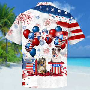 Australian Shepherd Independence Day Hawaiian Shirt