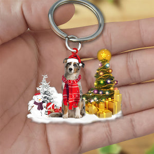 Australian Shepherd02 Early Merry Christma Acrylic Keychain