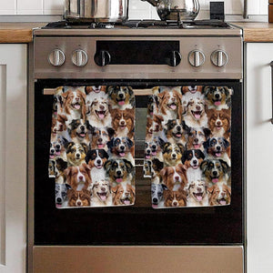 A Bunch Of Australian Shepherds Kitchen Towel