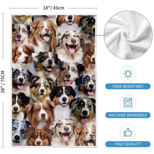 A Bunch Of Australian Shepherds Kitchen Towel