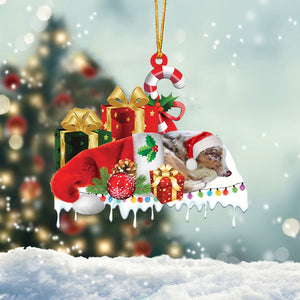 Australian shepherd Merry Christmas Hanging Ornament-0211