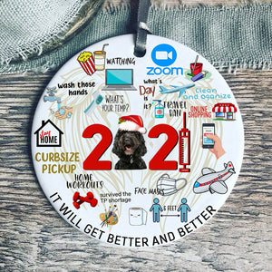 Black Cockapoo Covid Commemorative Ornament 2021 Christmas Tree Ornaments