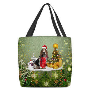 Basset Hound Merry Christmas Tote Bag