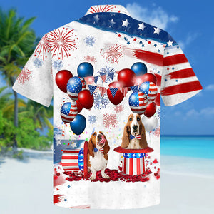 Basset Hound Independence Day Hawaiian Shirt