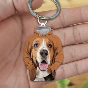 Basset Hound 3D Graphic Hoodie Acrylic Keychain