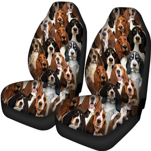 A Bunch Of Basset Hounds Car Seat Cover