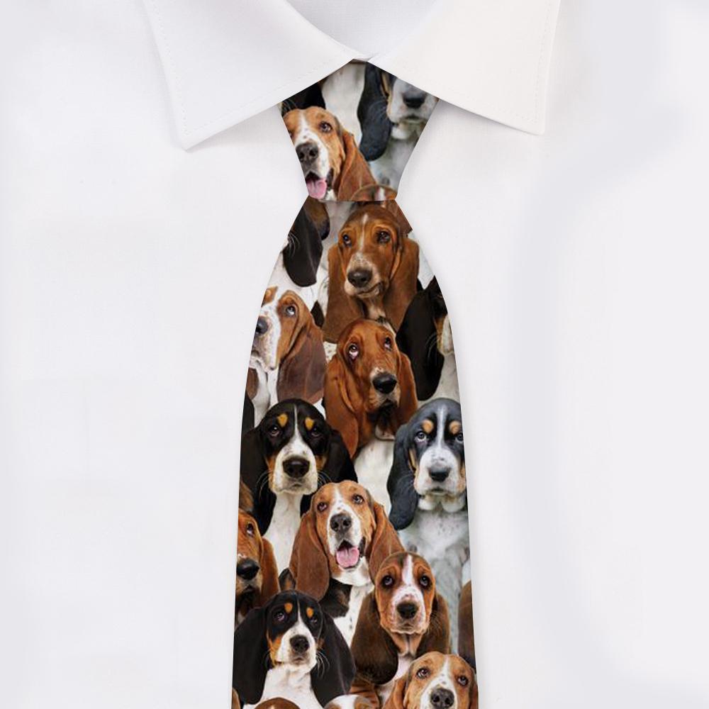 A Bunch Of Basset Hounds Tie For Men/Great Gift Idea For Christmas