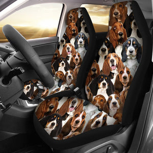 A Bunch Of Basset Hounds Car Seat Cover