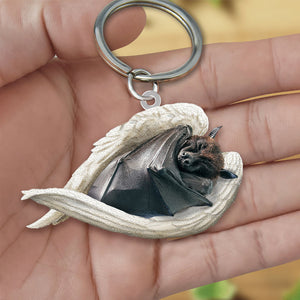 Bat Sleeping Angel Acrylic Keychain