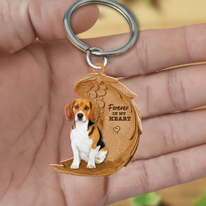 Beagle Forever In My Heart Flat Acrylic Keychain