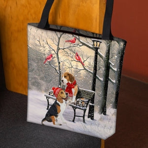 Beagle Hello Christmas/Winter/New Year Tote Bag