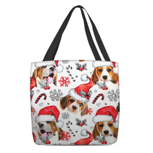 Beagle Merry Christmas Tote Bag