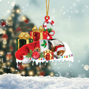 Beagle Merry Christmas Hanging Ornament-0211