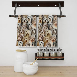 A Bunch Of Bearded Collies Kitchen Towel