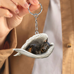 Beauceron1 Sleeping Angel Acrylic Keychain