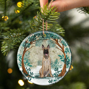 Belgian Malinois Among Forest Porcelain/Ceramic Ornament