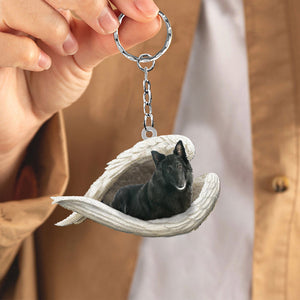 Belgian Shepherd 1 Sleeping Angel Acrylic Keychain