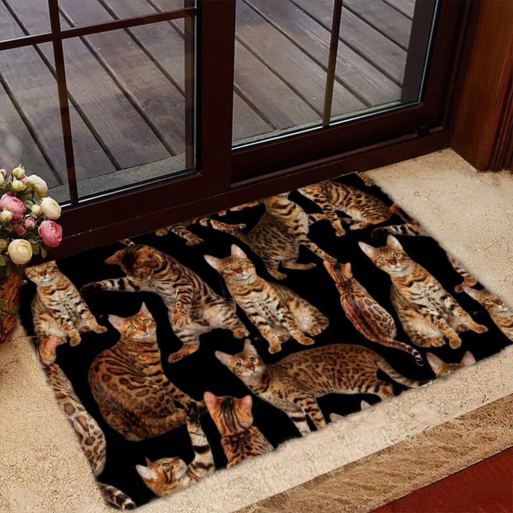 A Bunch Of Bengal Cats Doormat