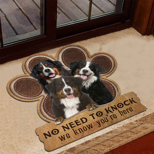 Bernese-Mountain No Need To Knock We Know You're Here Custom Doormat