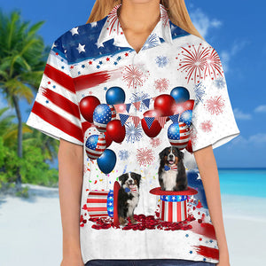 Bernese Mountain Dog Independence Day Hawaiian Shirt