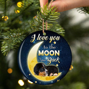 Bernese Mountain Dog I Love You To The Moon And Back Porcelain/Ceramic Ornament