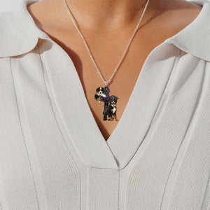 Bernese Mountain Pray For God Stainless Steel Necklace