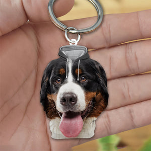 Bernese Mountain 3D Graphic Hoodie Acrylic Keychain