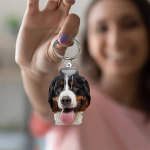 Bernese Mountain 3D Graphic Hoodie Acrylic Keychain