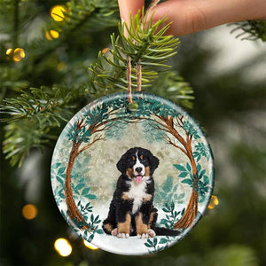 Bernese Mountain Among Forest Porcelain/Ceramic Ornament