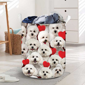 A Bunch Of Bichon Frises Laundry Basket