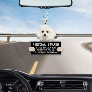 Bichon Frise Personal Stalker Car Hanging Ornament