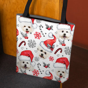 Bichon Frise Merry Christmas Tote Bag