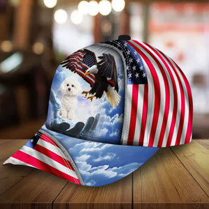 Bichon Frise Perfect One Nation Under God Cap For Patriots And Dog Lovers