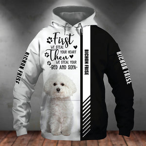 Bichon Frise-First We Steal Your Heart Unisex Hoodie