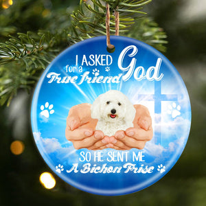 God Send Me A/An Bichon Frise Porcelain/Ceramic Ornament