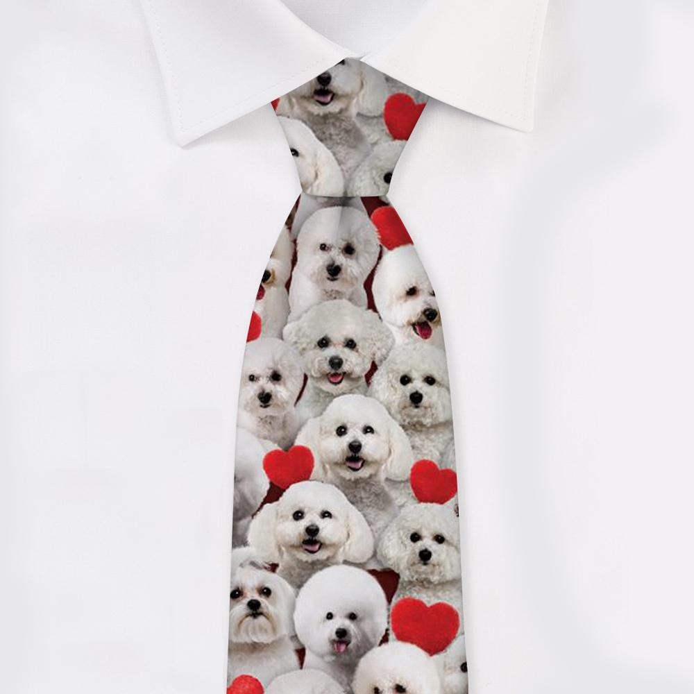 A Bunch Of Bichon Frises Tie For Men/Great Gift Idea For Christmas