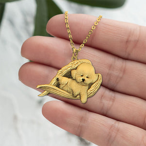 Bichon frise Sleeping Angel Necklace