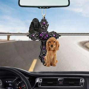 Cocker Spaniel 022Pray For God Car Hanging Ornament
