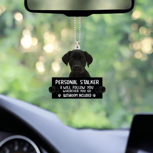 Black Labrador Retriever Personal Stalker Car Hanging Ornament