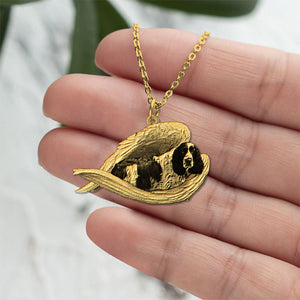 English springer Sleeping Angel Necklace