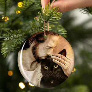 Black Cat With Jesus Porcelain/Ceramic Ornament