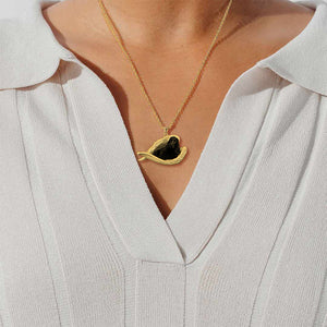 Black cocker spaniel Sleeping Angel Necklace