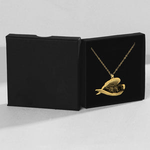 Black labrador Sleeping Angel Necklace