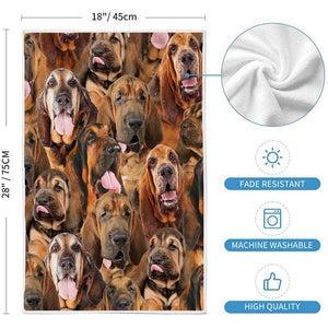 A Bunch Of Bloodhounds Kitchen Towel