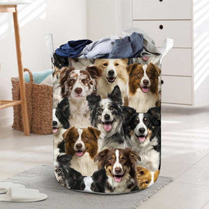 A Bunch Of Border Collies Laundry Basket