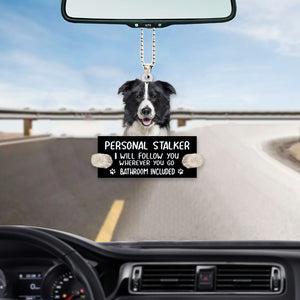 Border Collie Personal Stalker Car Hanging Ornament