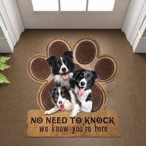 Border Collie No Need To Knock We Know You're Here Custom Doormat