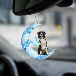 Border Collie Angel From The Moon Car Hanging Ornament